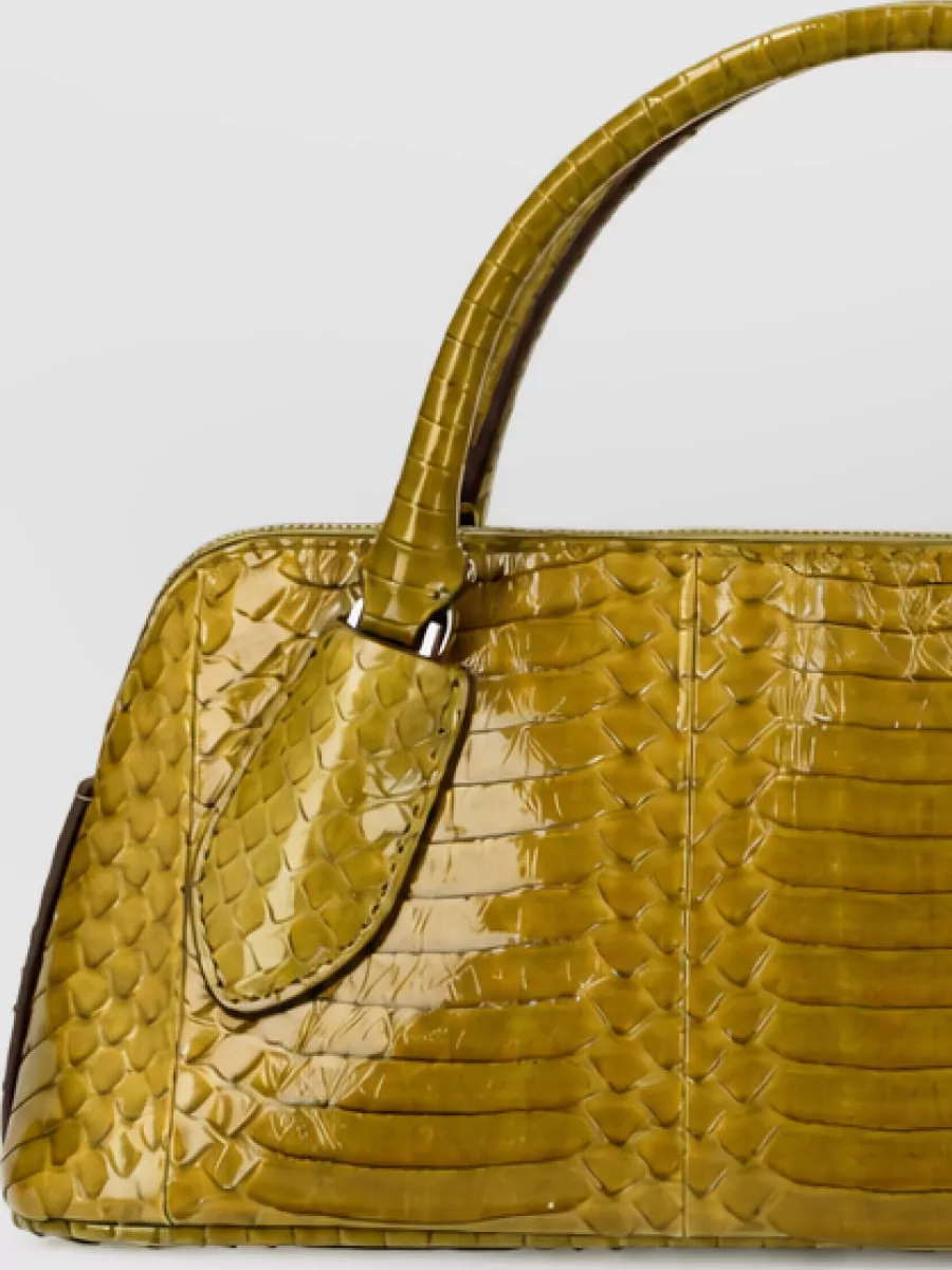 Tory Burch lock water snake leather shoulder bag