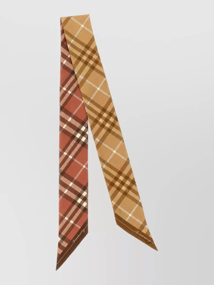 Burberry silk checked slim scarf