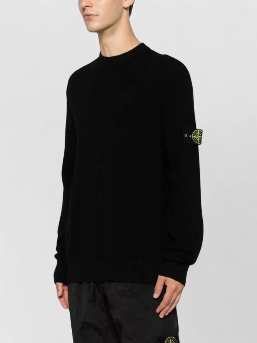 Stone Island Ribbed Virgin Wool Wide-Fit Crew-Neck Jumper