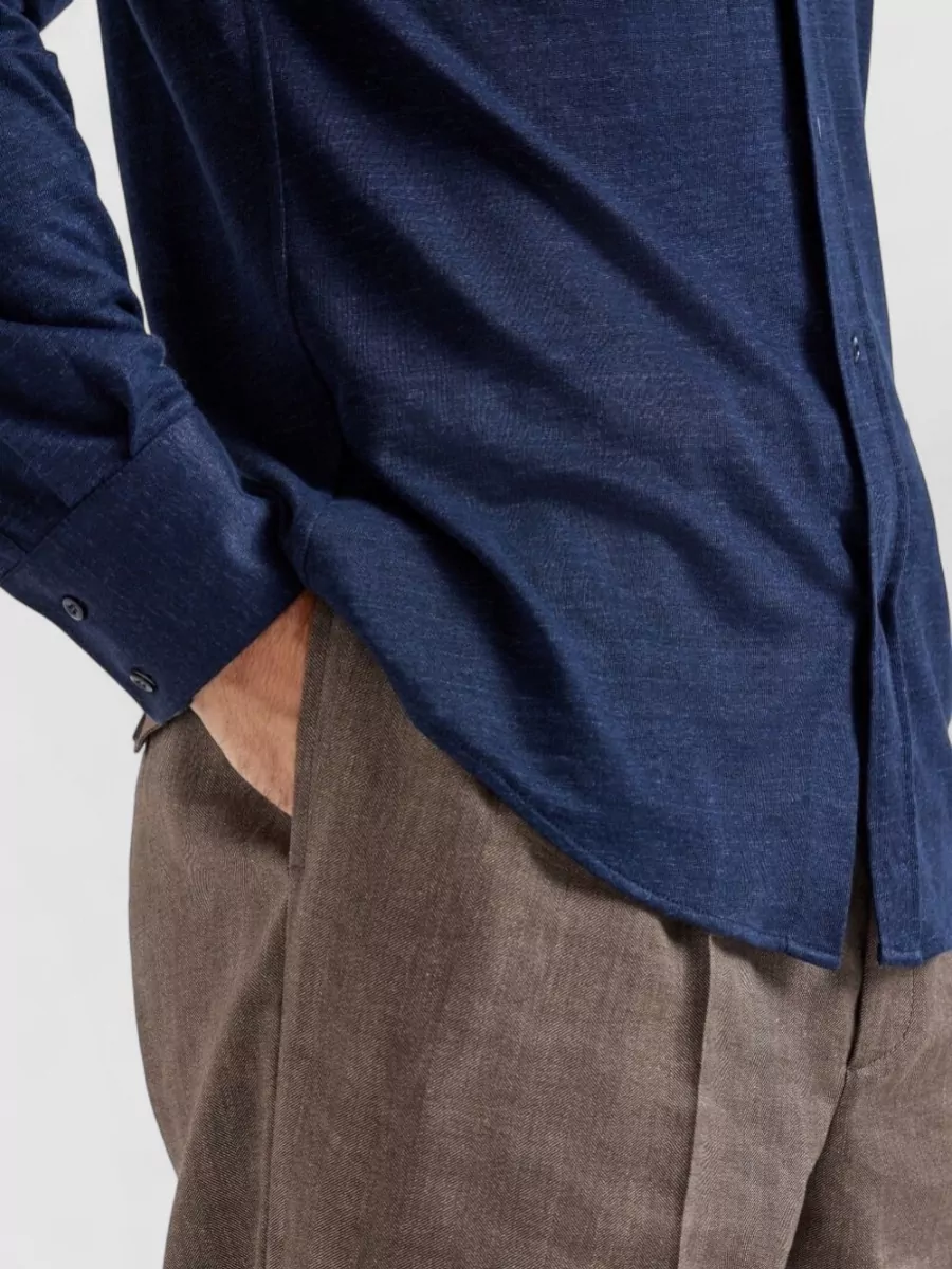 Brunello Cucinelli Linen And Cotton Knit Shirt