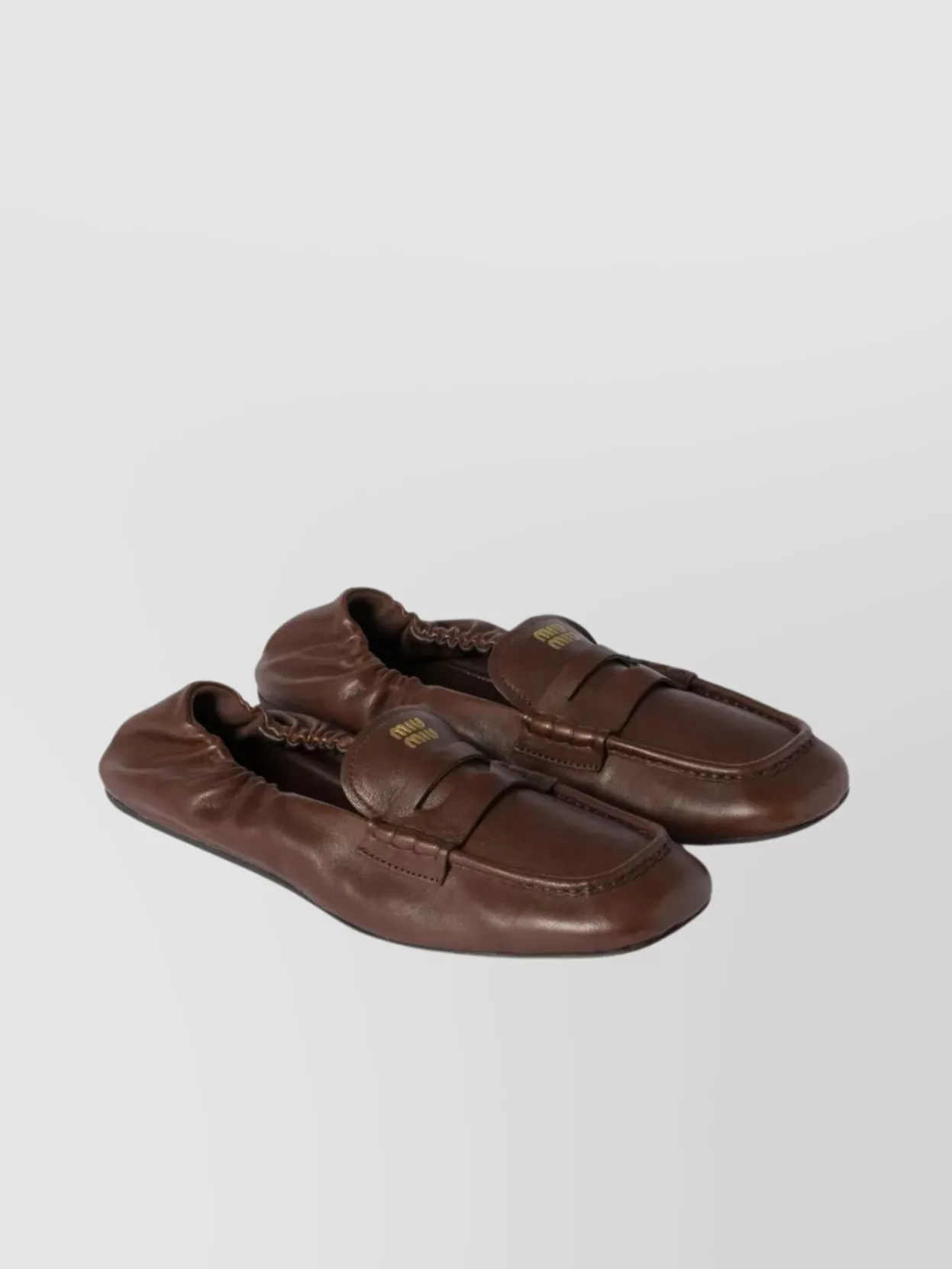 Miu Miu Nappa Leather Loafers Square Toe