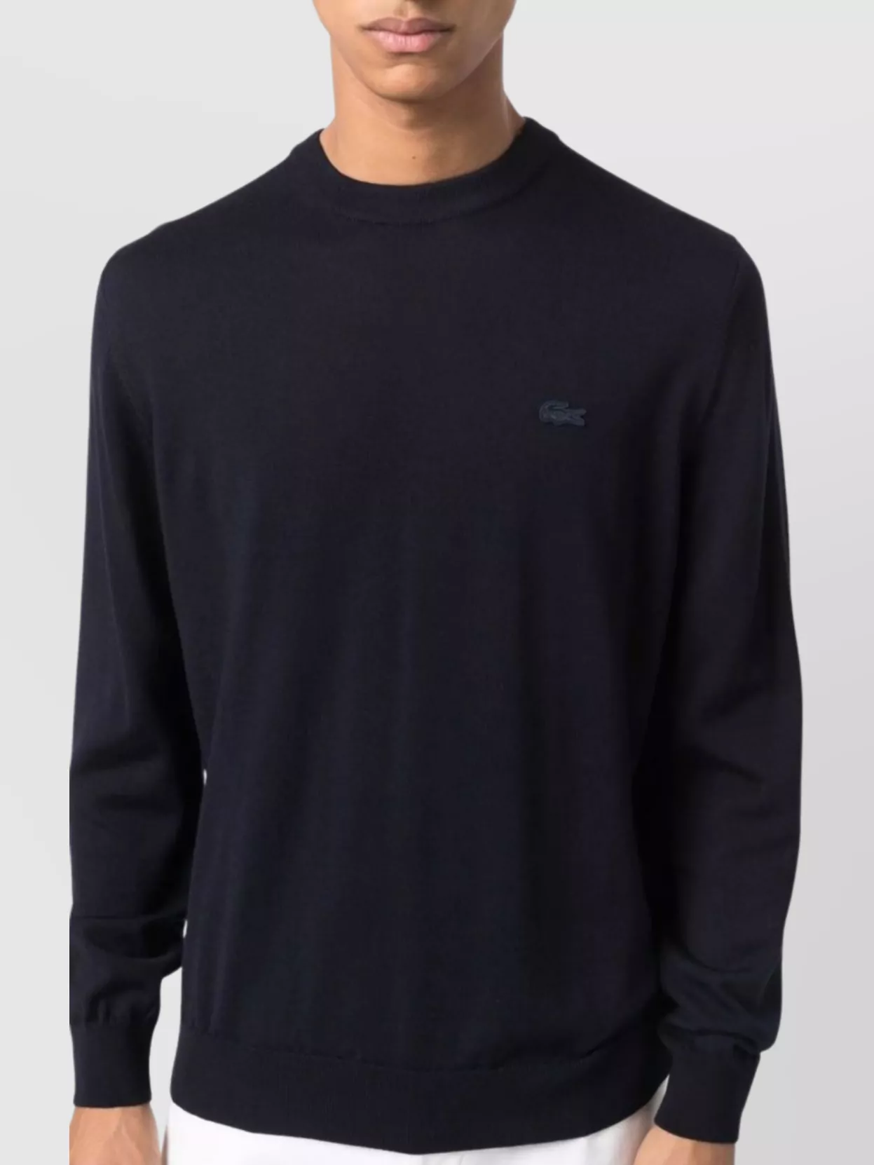 Lacoste Crew Neck Sweater Ribbed Cuffs