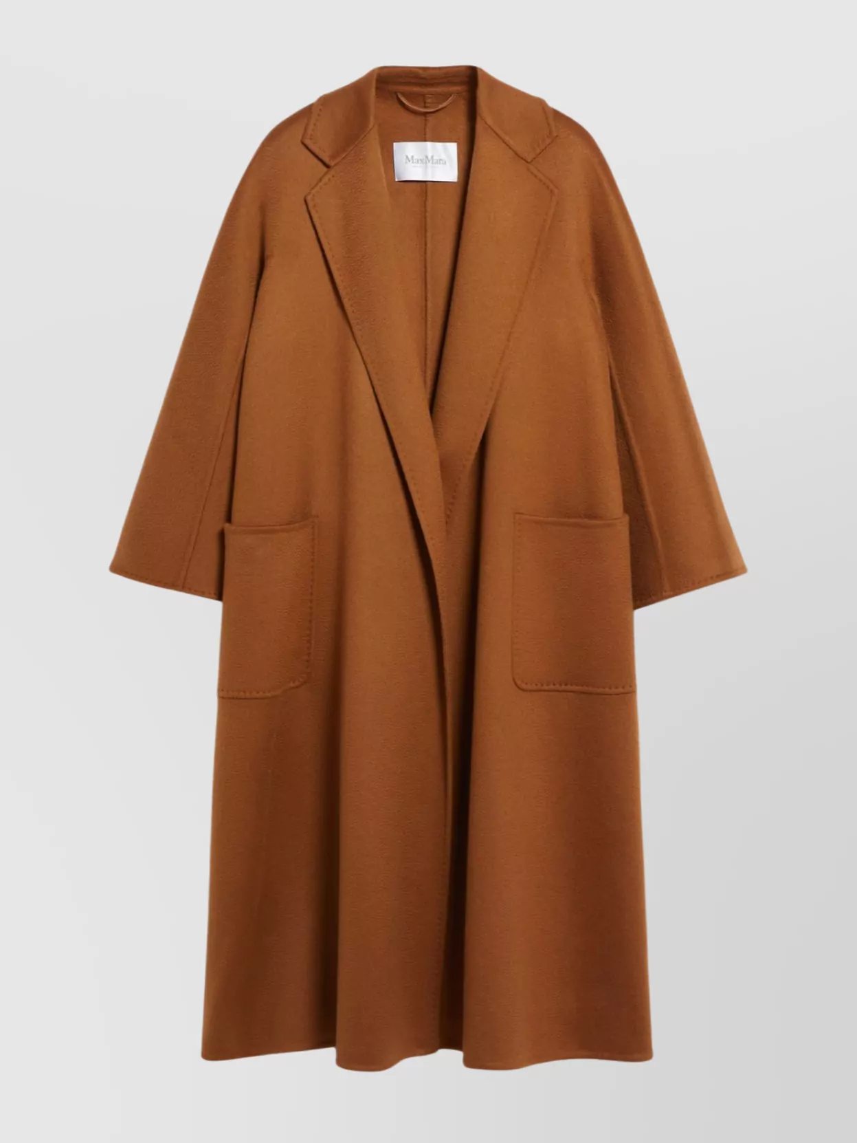 Max Mara Long Length Wide Sleeves Coats In Brown