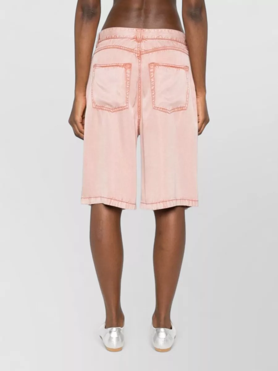 Diesel Viscose High-Rise Wide-Leg Knee-Length Bermuda Shorts