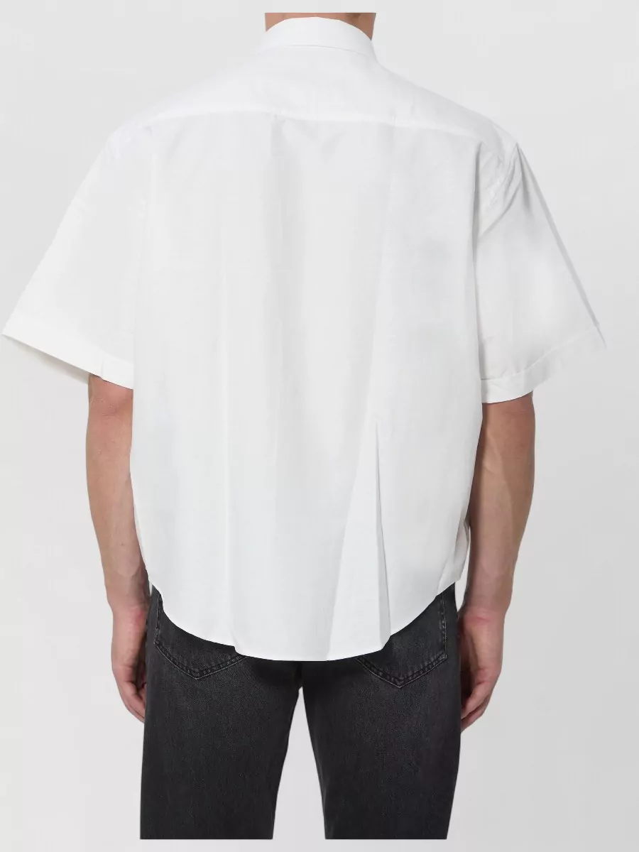 Ami Paris Cotton Boxy Short-Sleeve Shirt