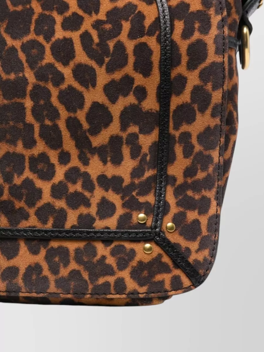 Jérôme Dreyfuss Leopard Print Suede Shoulder Bag