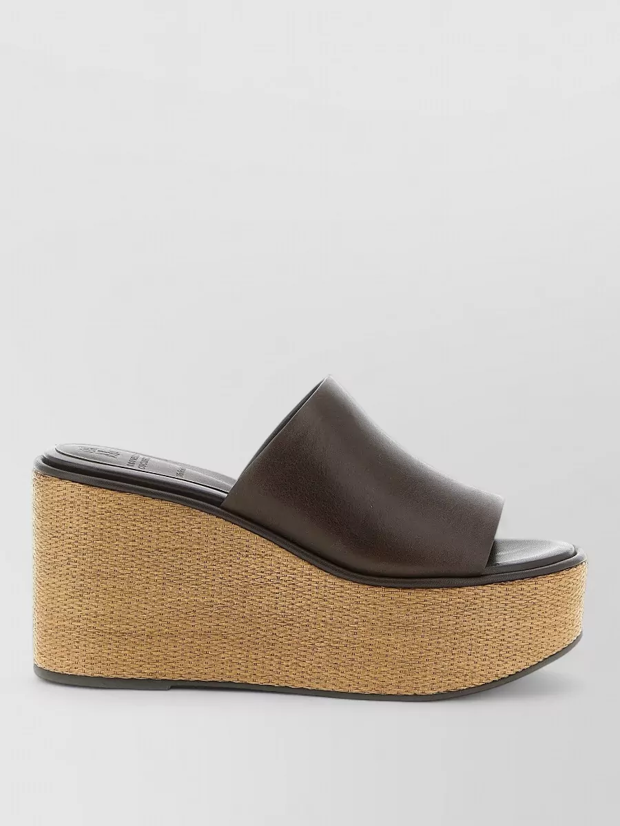 Brunello Cucinelli Leather Wedge Mules