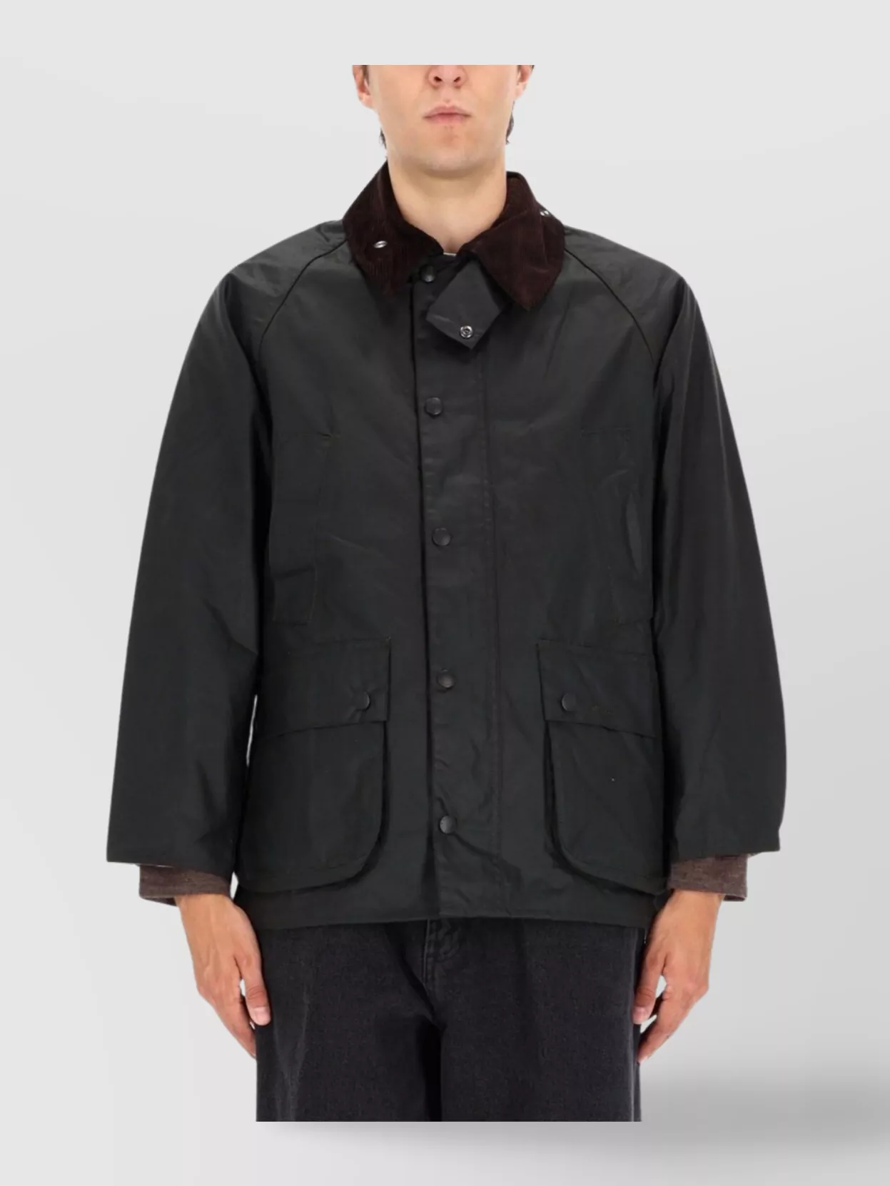 Barbour Waxed Jacket Corduroy Collar