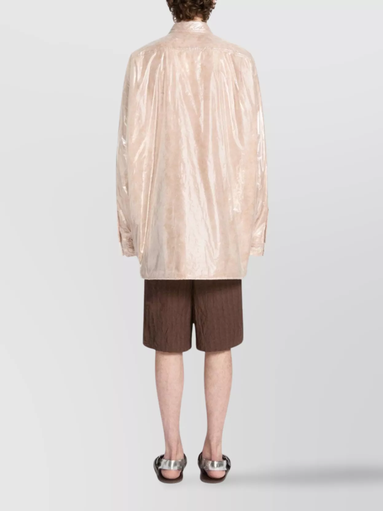 Dries Van Noten Puff Sleeve Oversized Nylon Shirt
