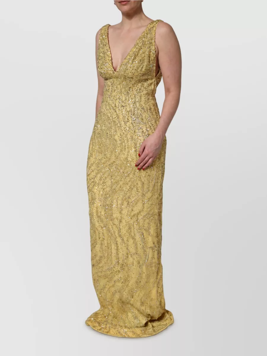 Dolce&Gabbana V-Neck Sequin Gown