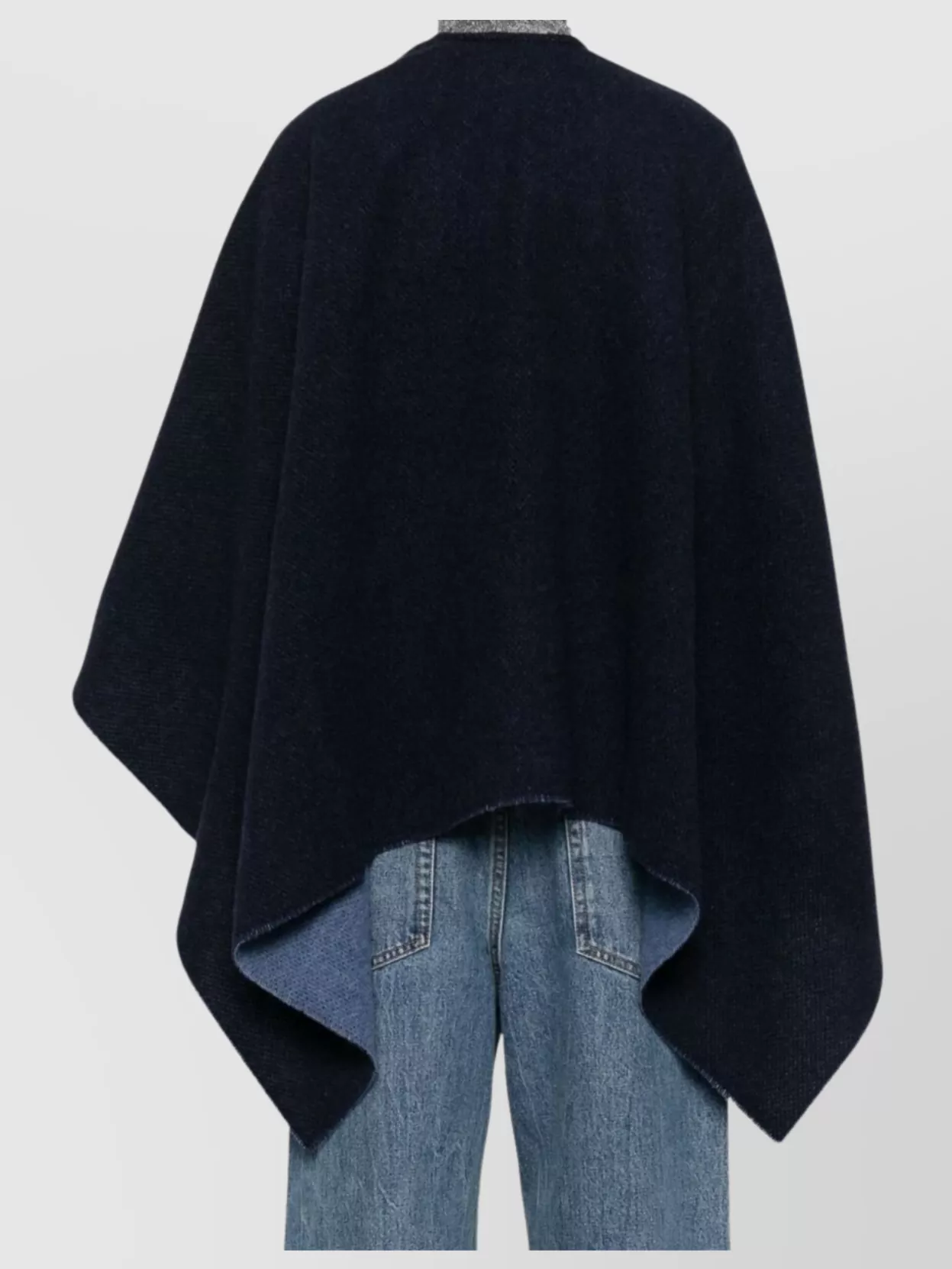 Emporio Armani Asymmetric Belted Two-Tone Wool Cape
