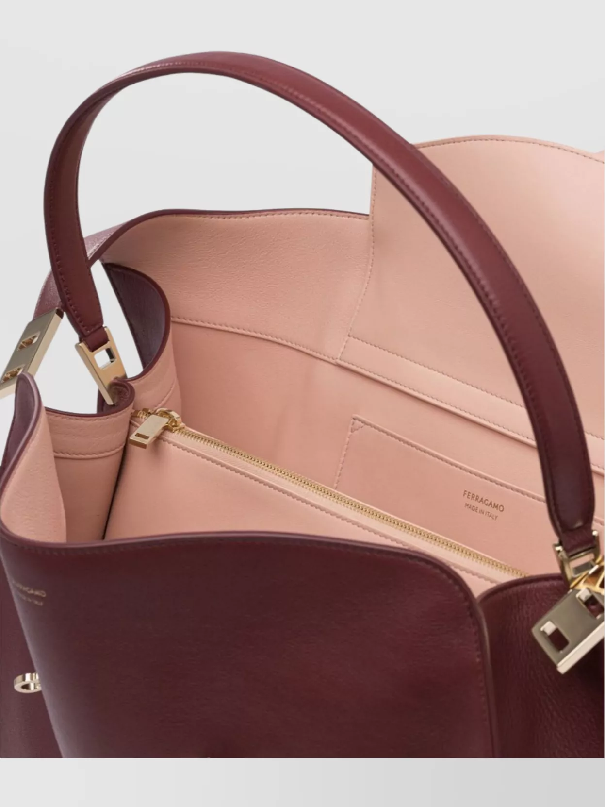 Shop Ferragamo Structured Top Handle Shoulder Bag