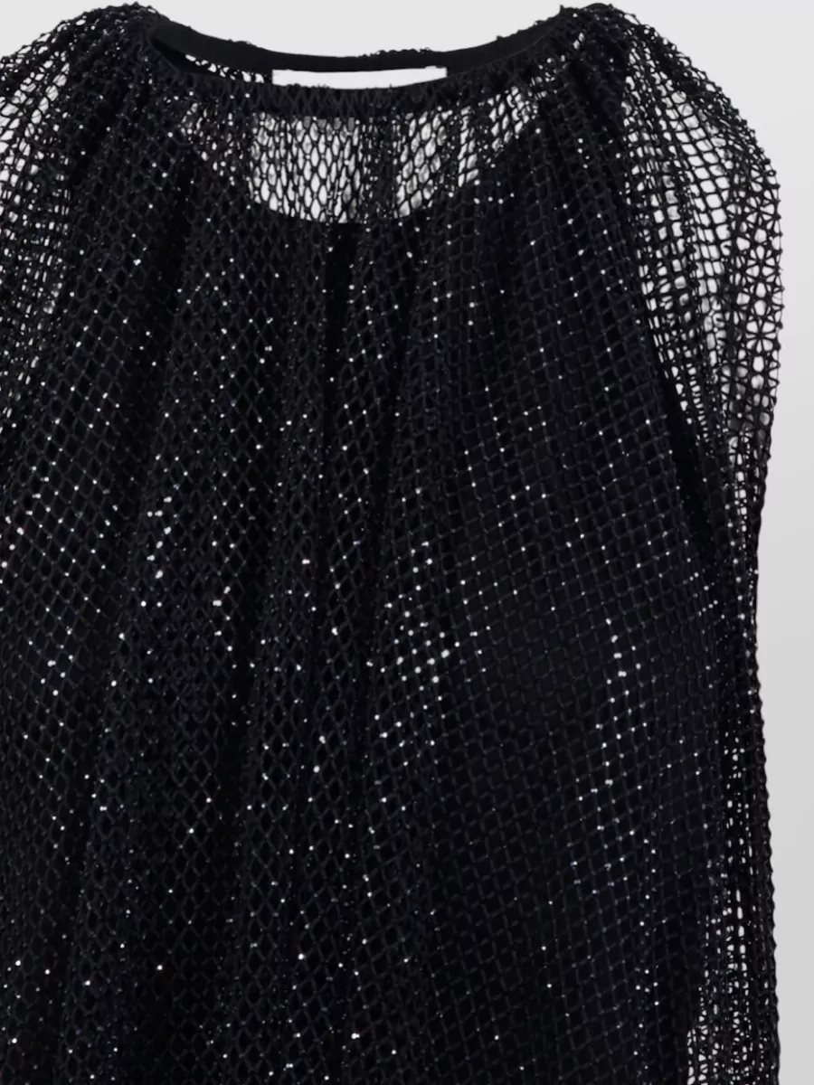 Sportmax Sleeveless Top Silk Nylon Mesh Embellishments