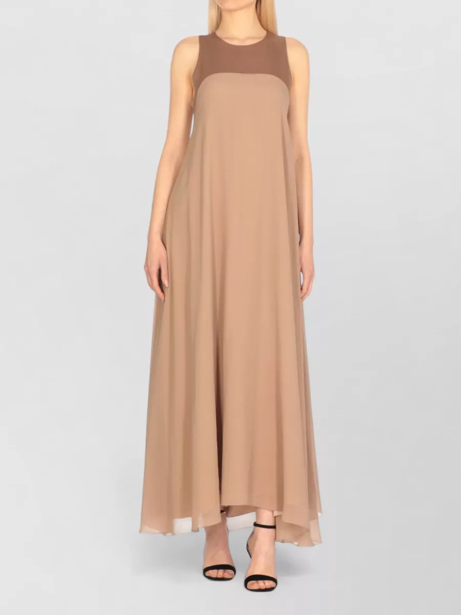 Antonelli Firenze Silk Sleeveless Crewneck Maxi Dress