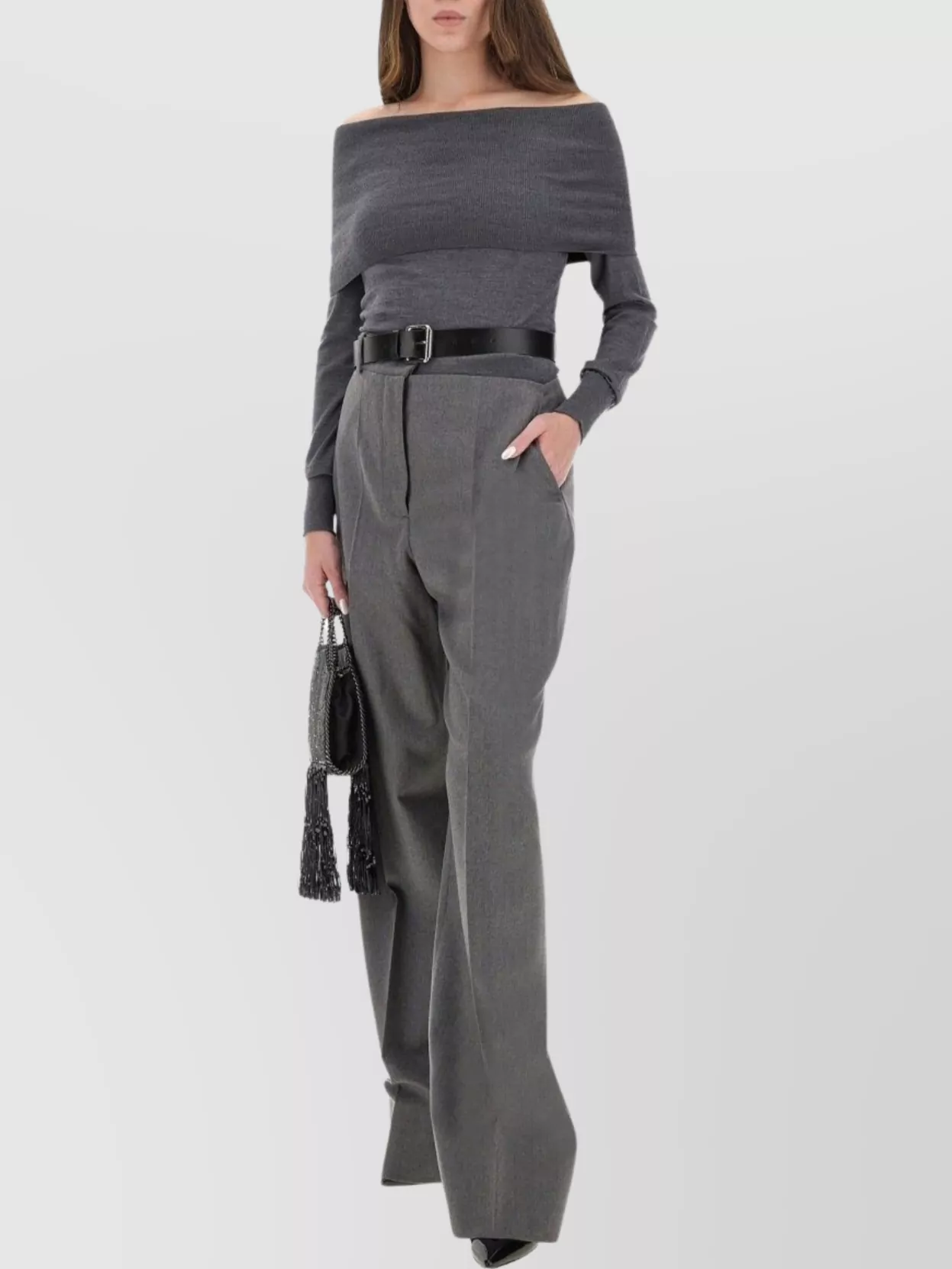 Stella Mccartney Wide-Leg Trousers With Belt Loops And Pockets