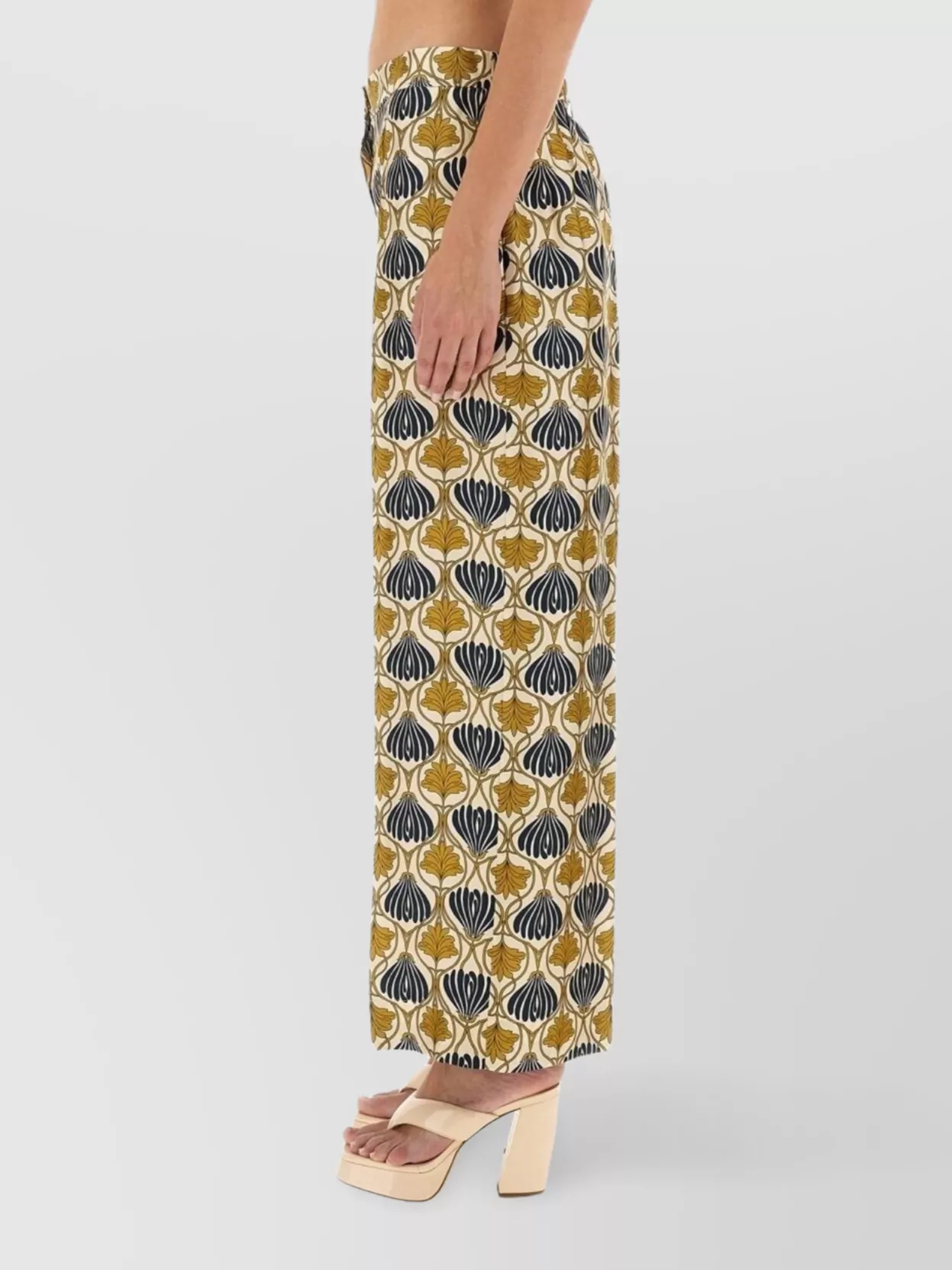 S Max Mara Wide Leg Silk Trousers With Elastic Waistband