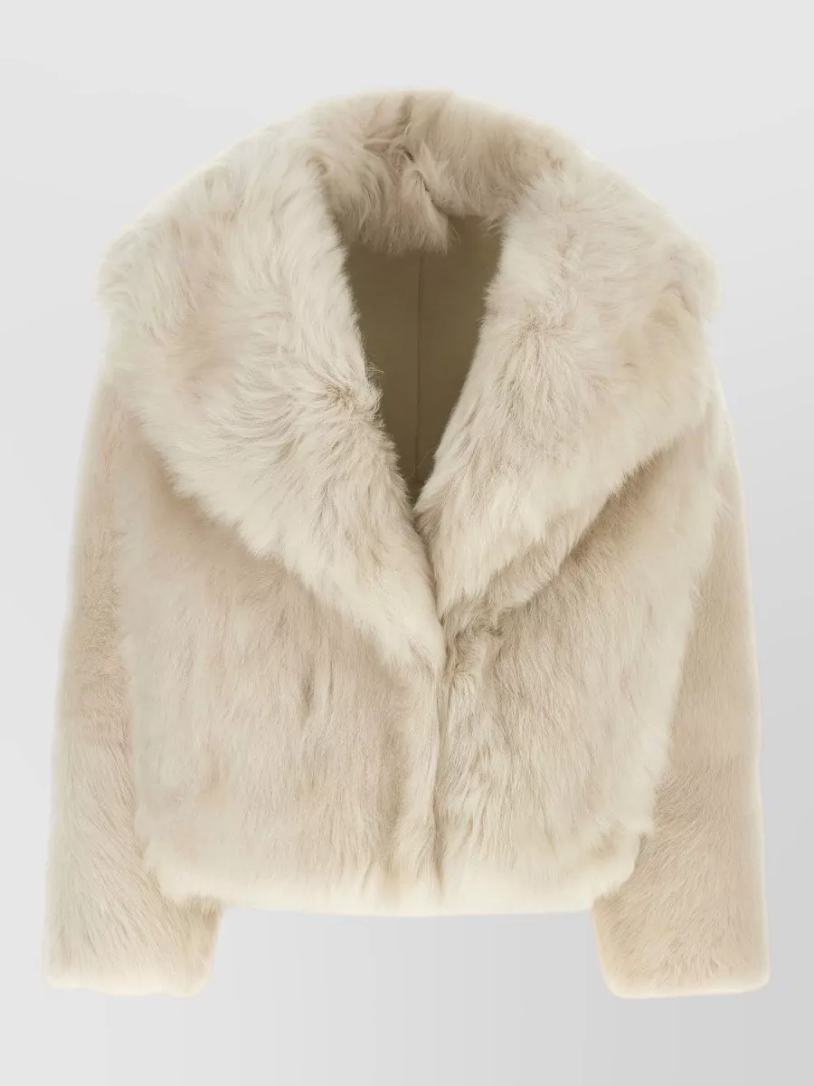 Blancha shearling cropped shawl collar coat