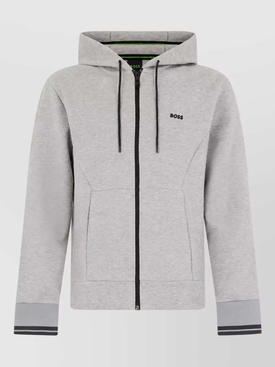 Boss hooded zip-up sweatshirt