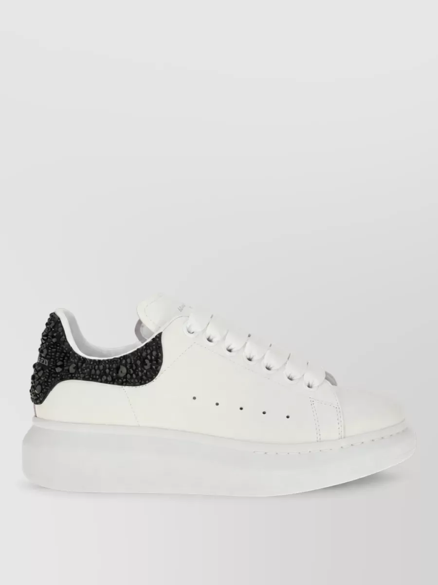 Alexander McQueen leather crystal embellished low-top sneakers