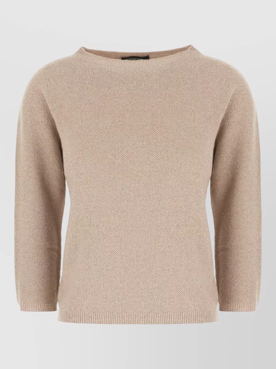 Fabiana Filippi Cashmere silk fine-knit metallic boat neck sweater