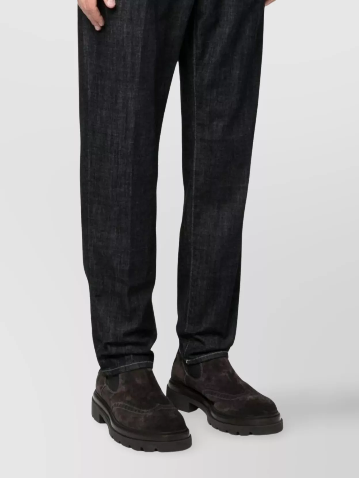 Incotex Denim Trousers Metal Ring Detail
