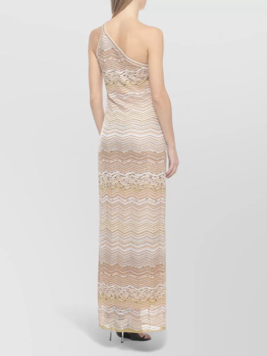 Missoni Embroidered One-Shoulder Sleeveless Maxi Dress