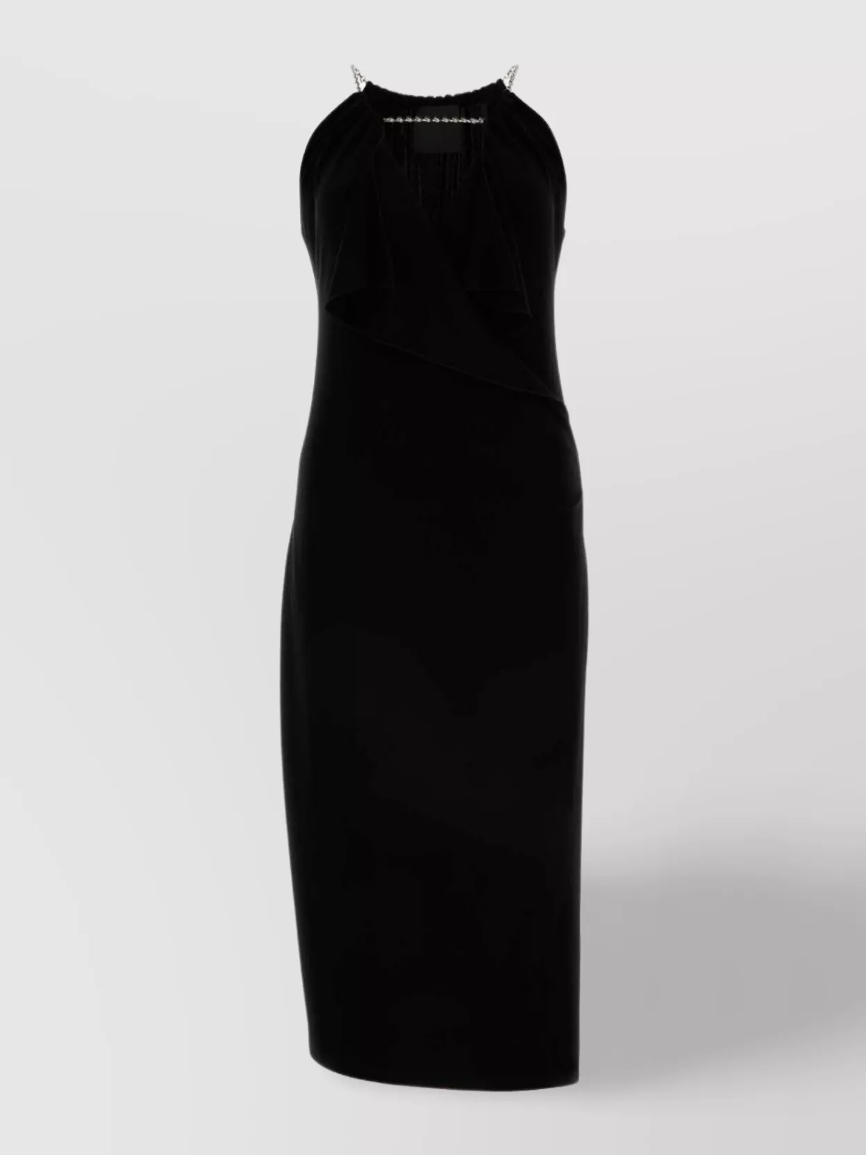Shop Givenchy Viscose Dress With Embellished Neckline And Draped Detailing In Black