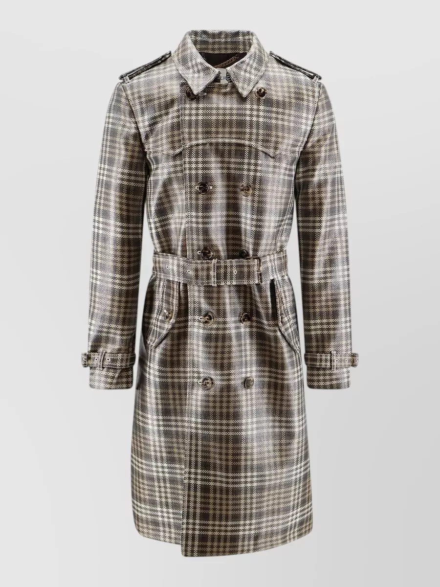 Burberry madras double-breasted trench coat