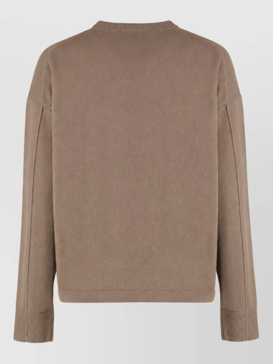 S Max Mara Cashmere Wool Ribbed Boxy Sweater