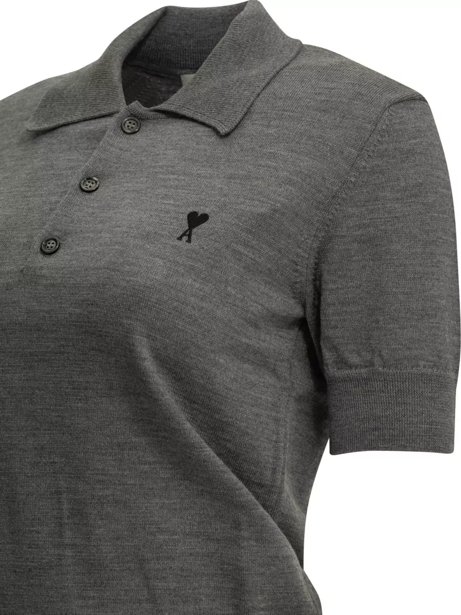 Ami Paris Wool Polo Shirt
