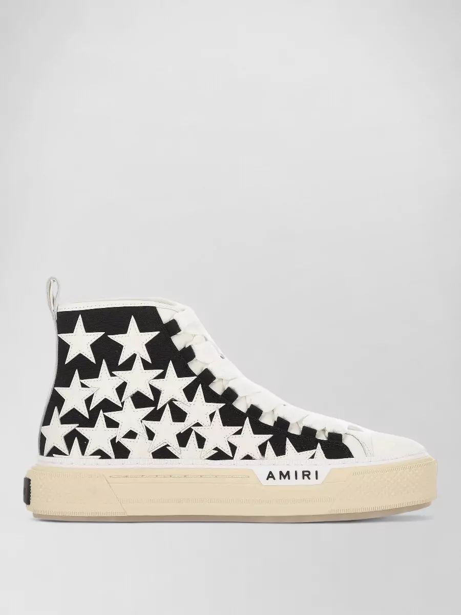 Amiri Leather Cotton High-Top Sneakers