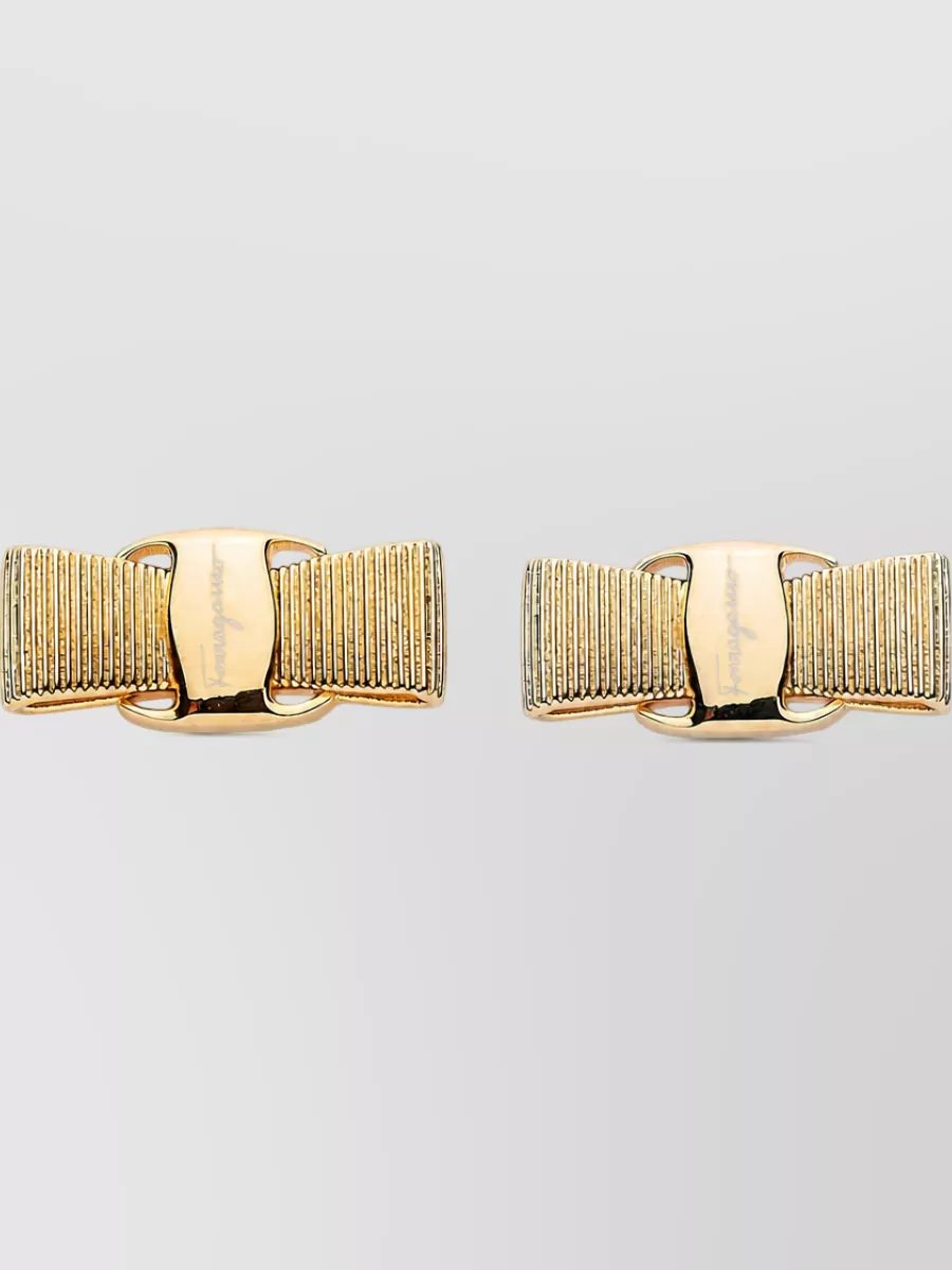 Ferragamo Metal Bow Earrings