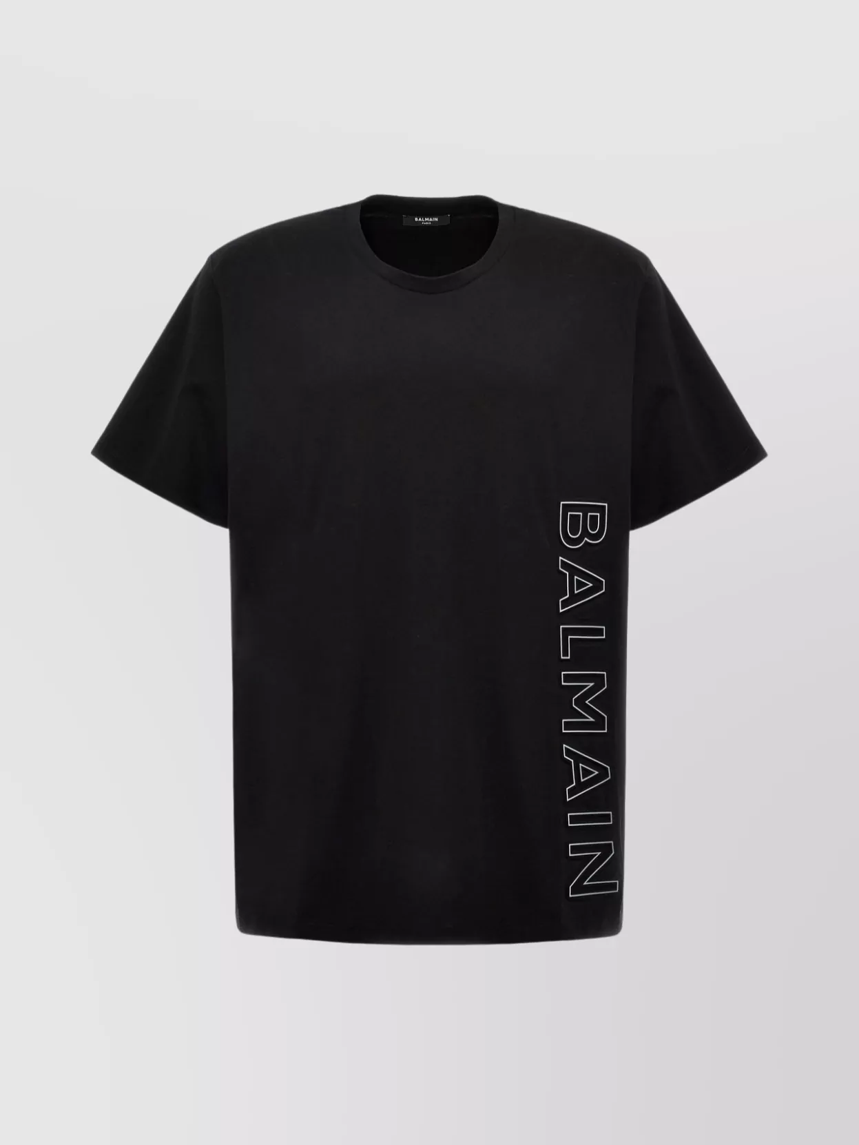 Balmain Crew Neck Logo T-shirt In Black