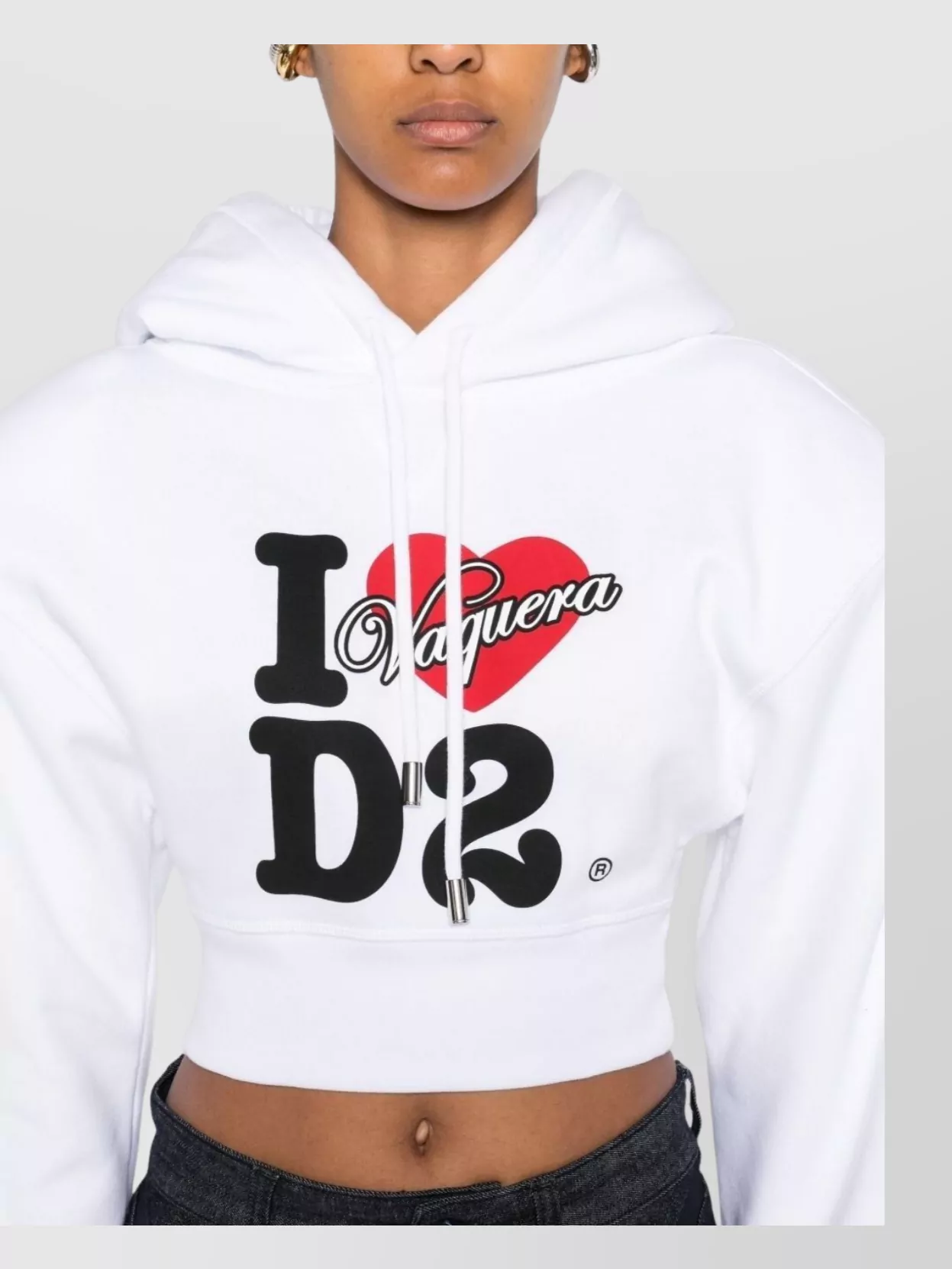 Dsquared2 Cropped Hoodie Featuring Graphic Print