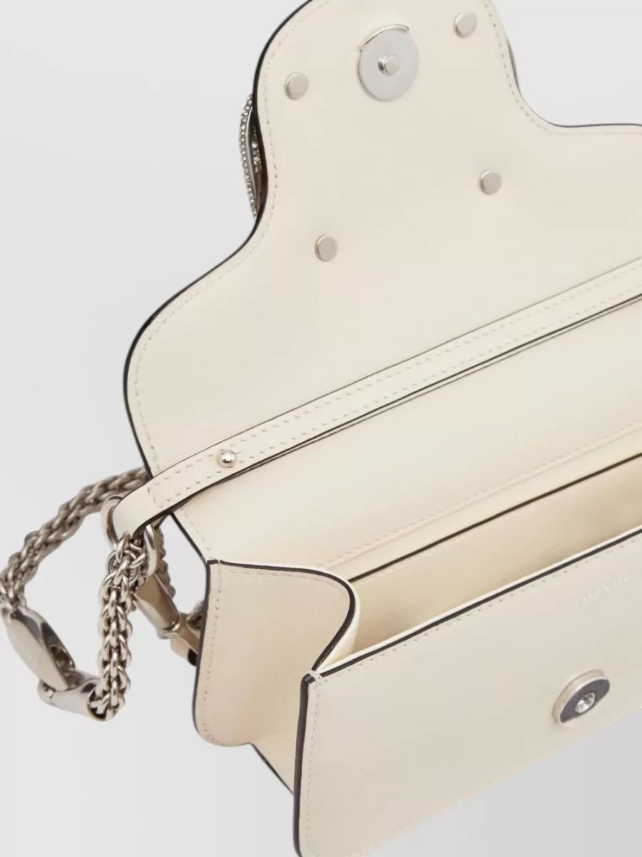 Valentino Garavani Locò Small Leather Crystal-Embellished Shoulder Bag
