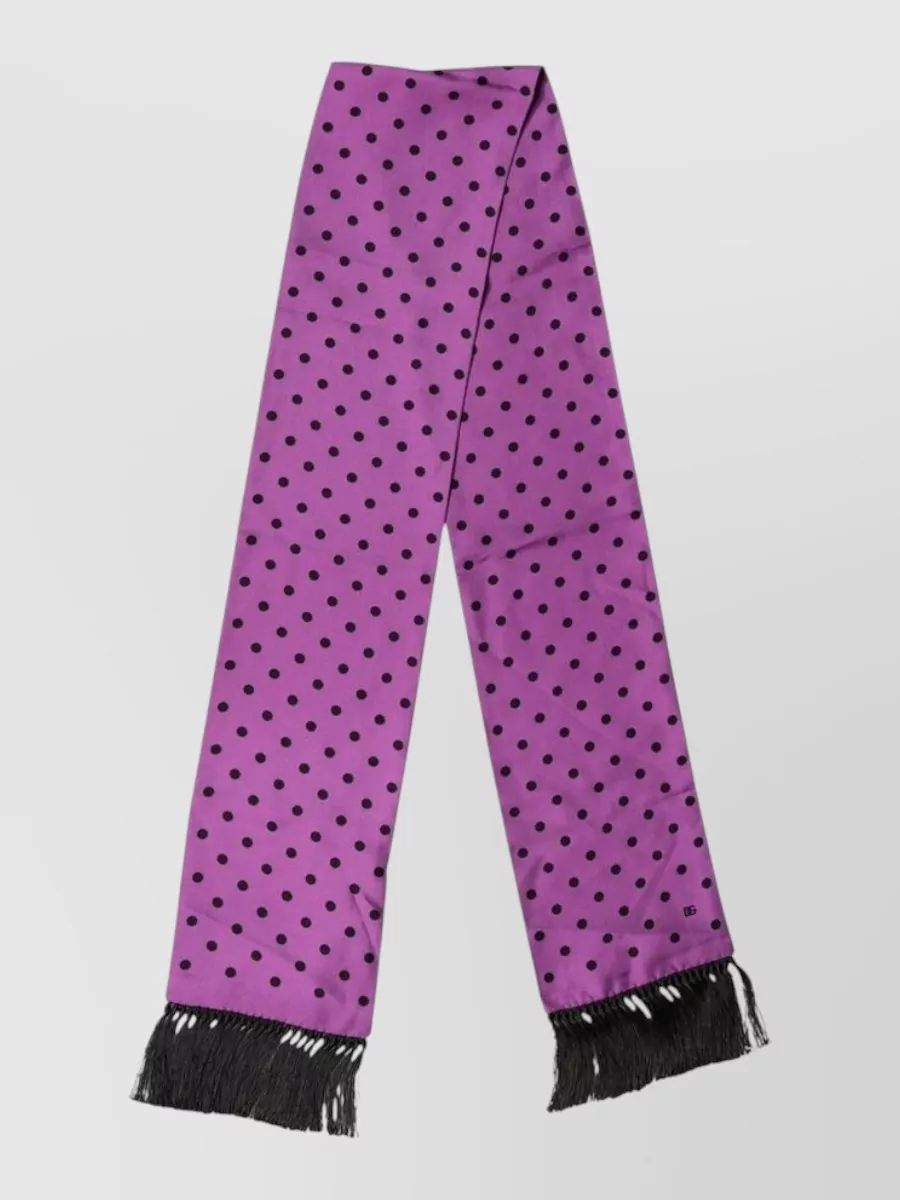 Dolce&Gabbana silk polka dot fringe scarf