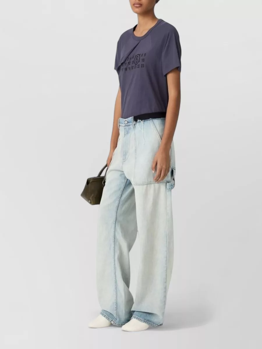 Mm6 Maison Margiela Denim High-Rise Wide-Leg Jeans