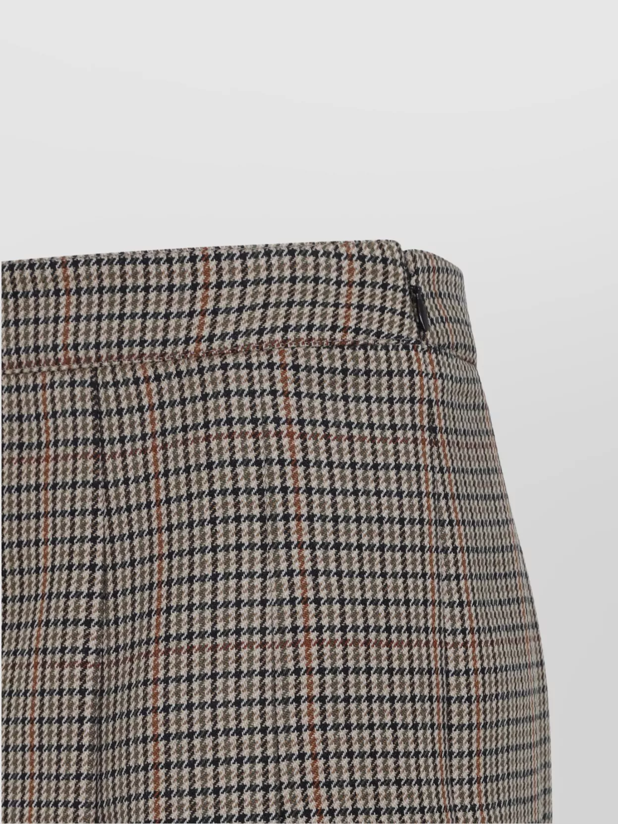 Celine Pleated Wool Checkered Mini Skirt