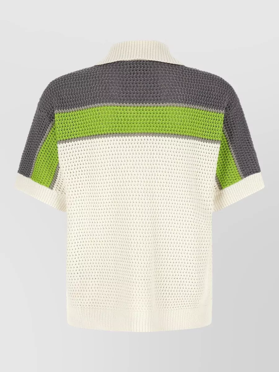 Casablanca Crochet Cotton Short-Sleeve Cardigan