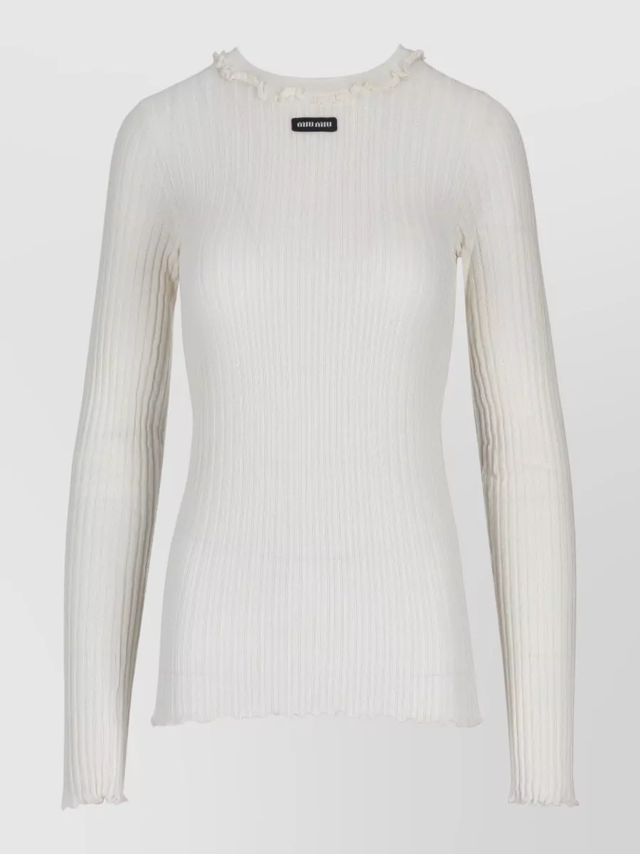 Miu Miu Silk ribbed sweatshirt