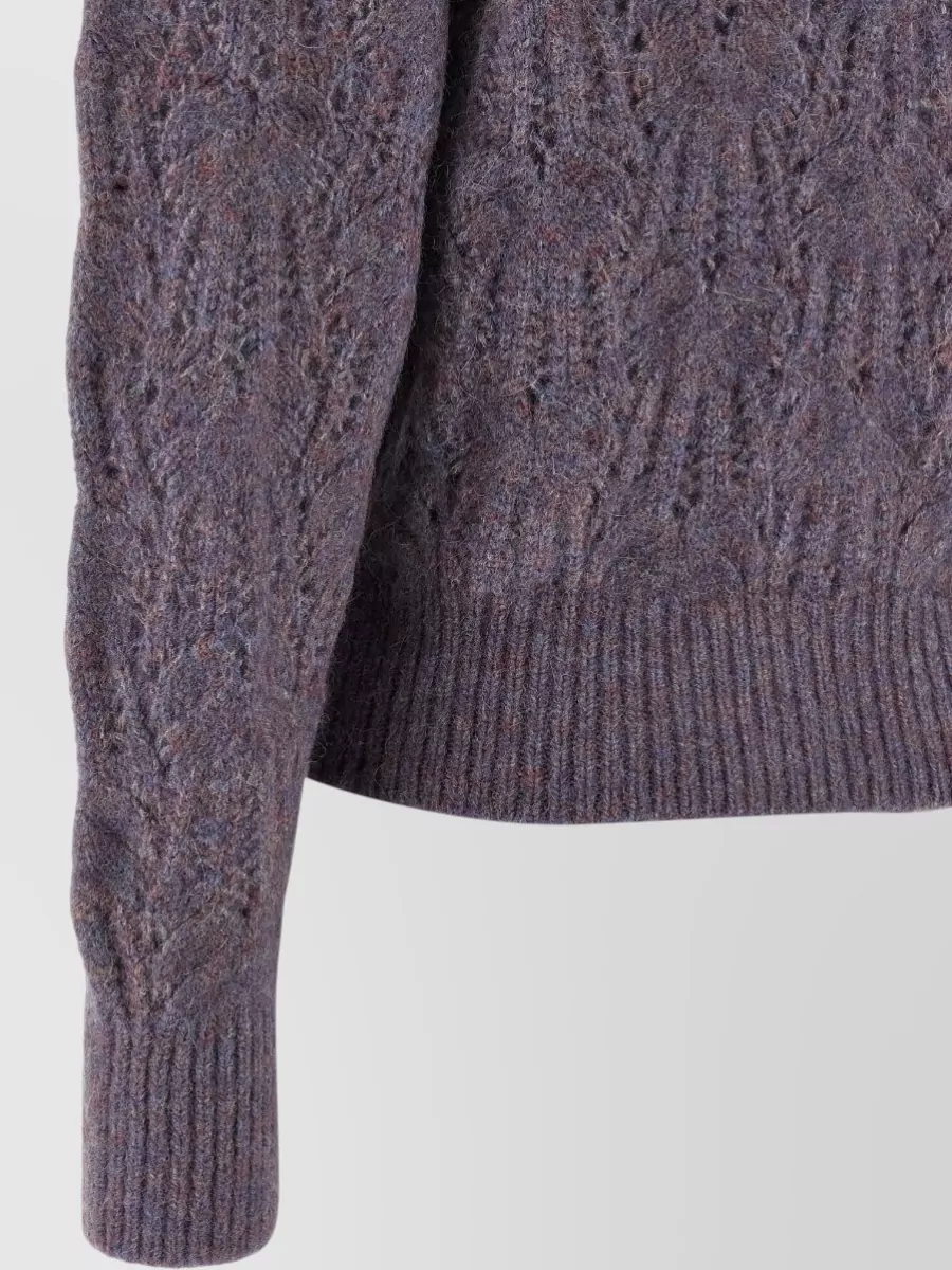 Isabel Marant Etoile Alpaca Blend Asymmetric Round Neck Long Sleeve Sweater