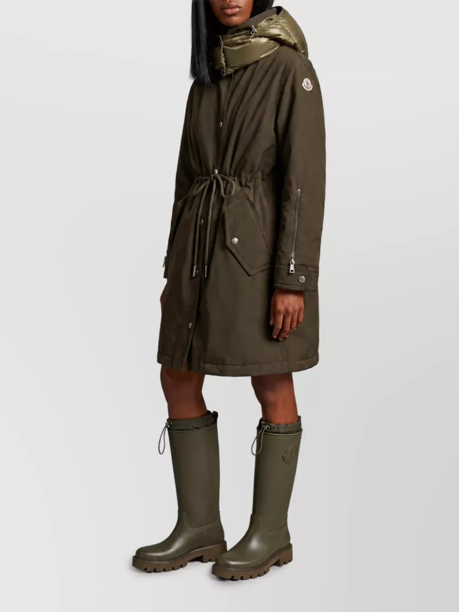Moncler Long Down Hooded Parka Coat