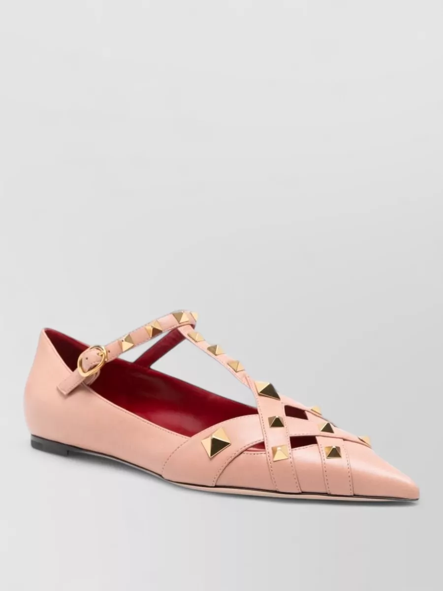 Valentino Garavani studded leather ballerina shoes