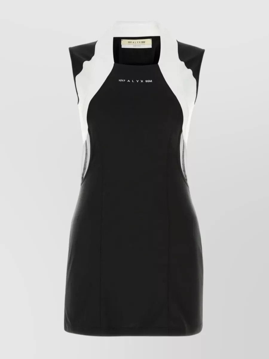 Shop Alyx Polyester Dress: Sleeveless Two-tone With Contrast Paneling In Black