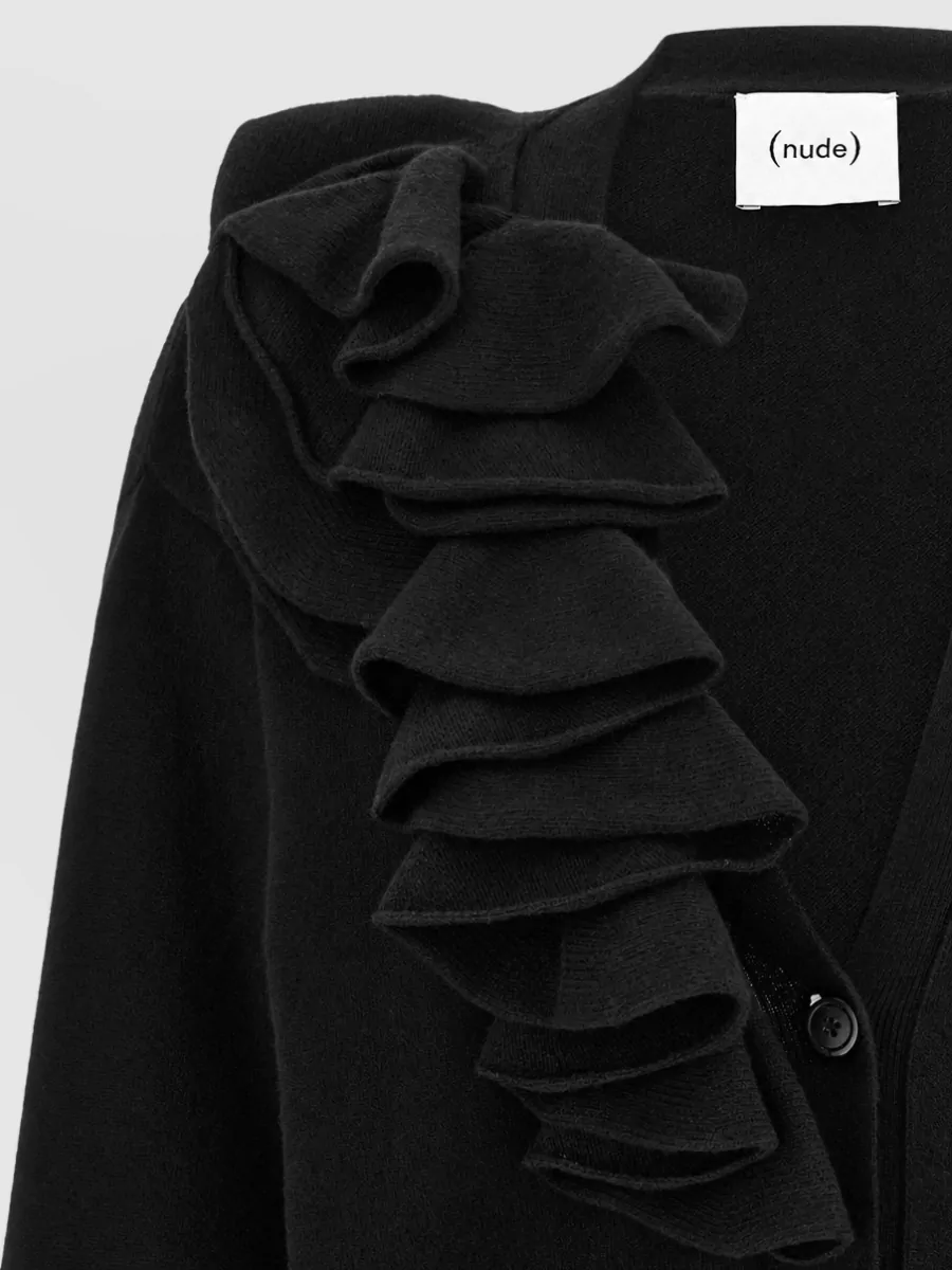 Nude Ruffle Cardigan