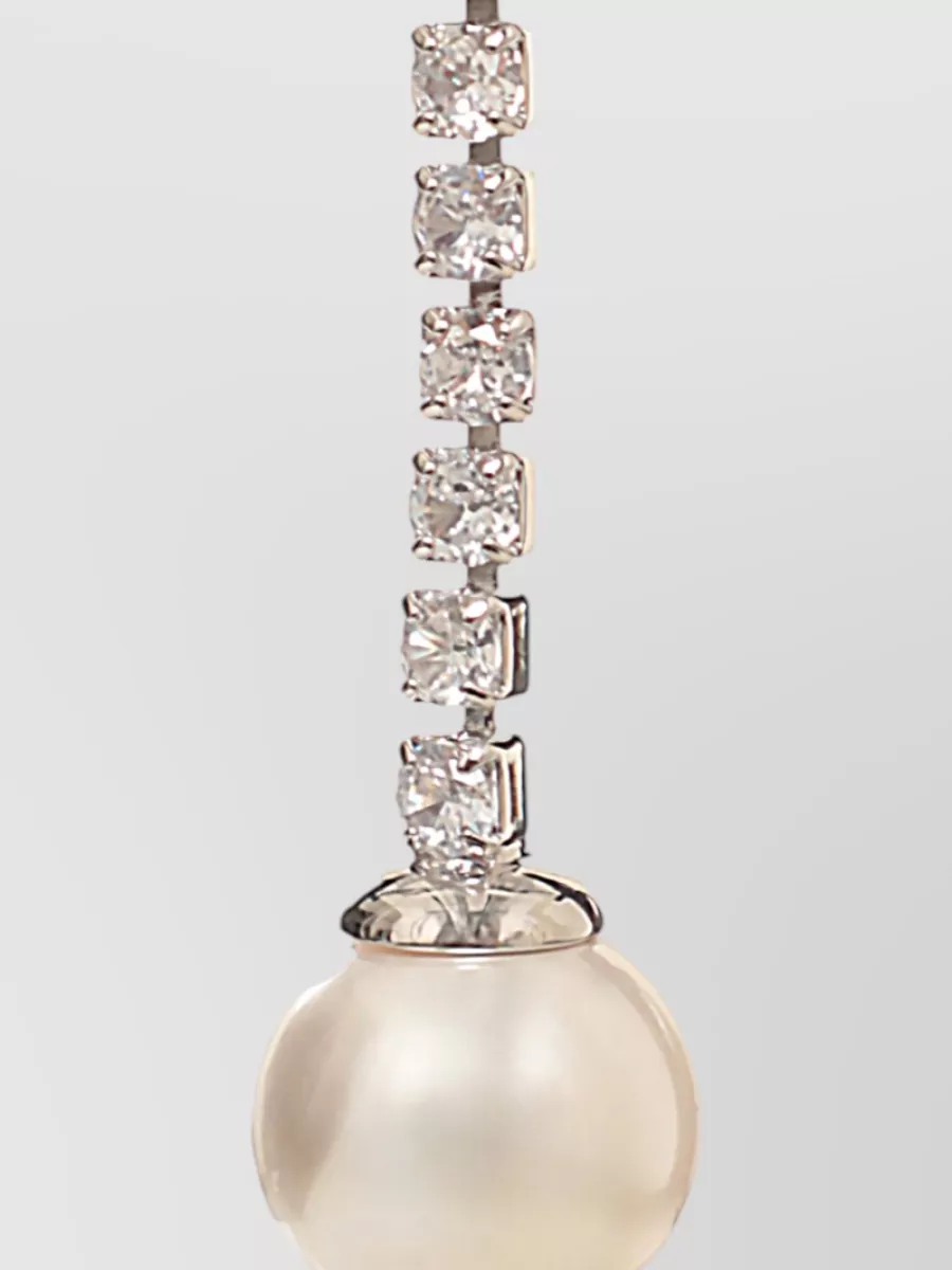 Self-Portrait Crystal Pearl Drop Earrings