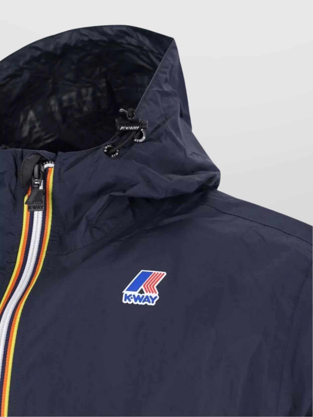 K-Way Jacket Featuring Hooded Design And Elastic Cuffs