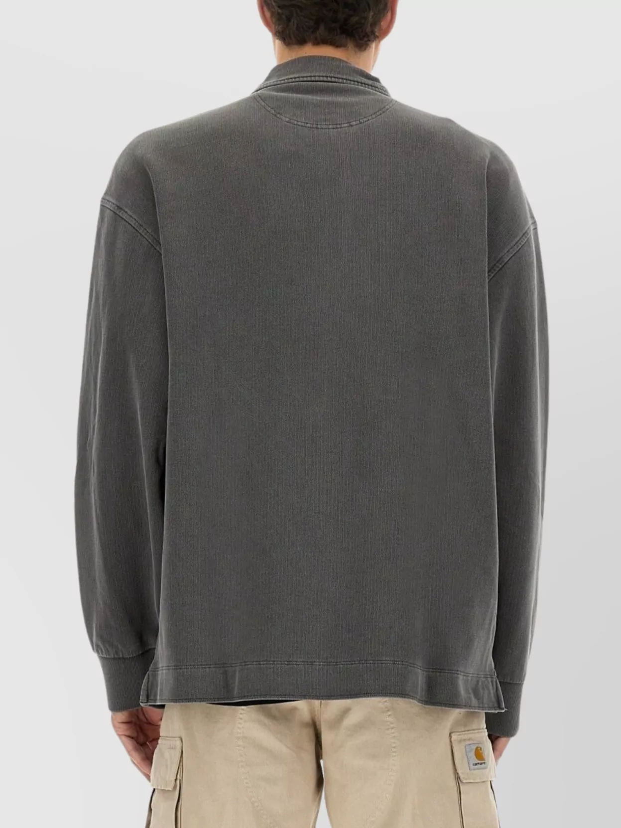 Carhartt Embroidered Script Sweatshirt Ribbed Cuffs In Gray