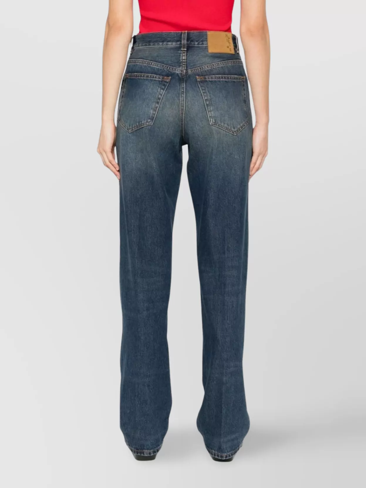 Haikure Regular Leg Denim Trousers With Five Pockets