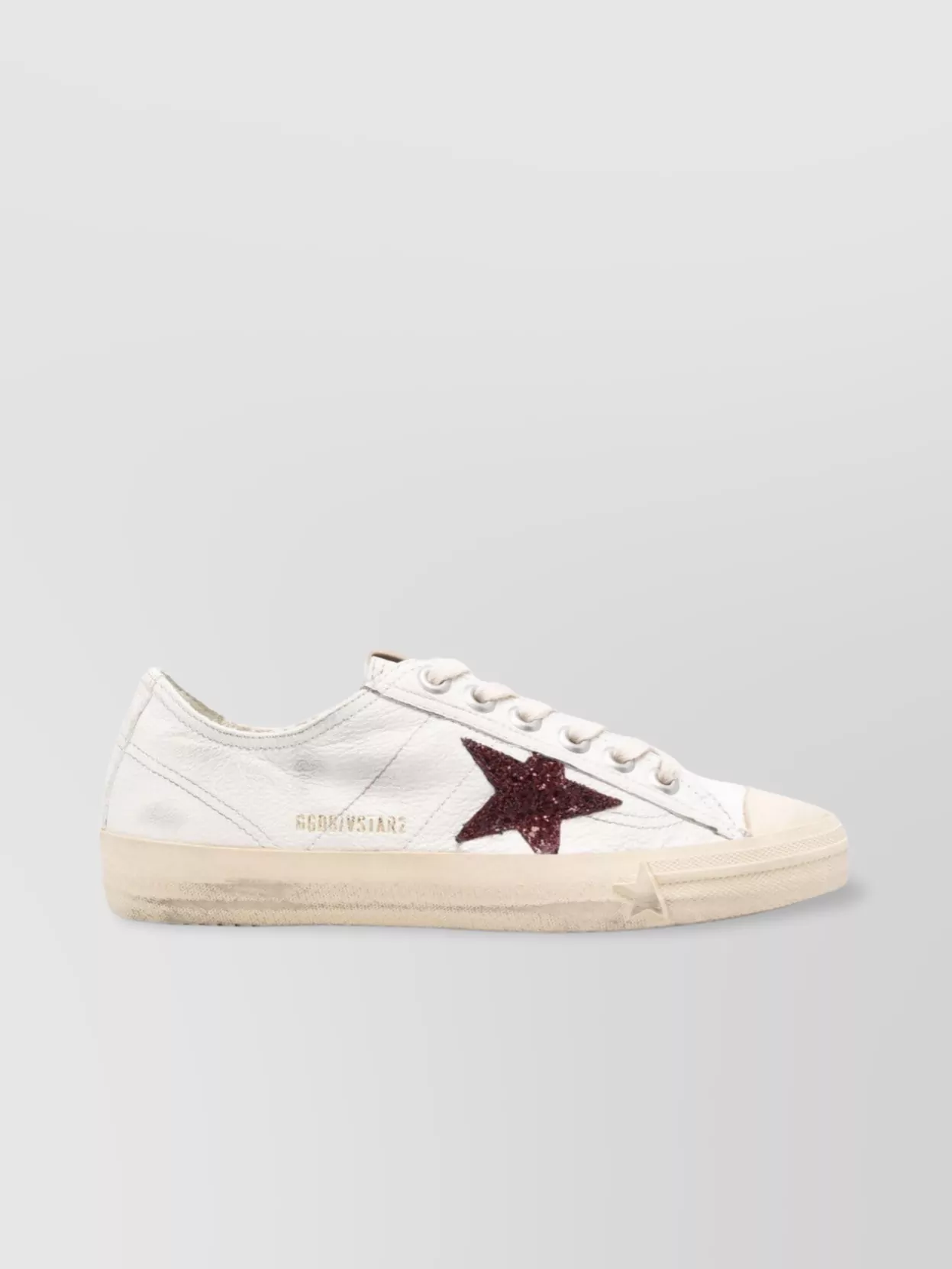 Golden Goose Star Patched Distressed Leather Sneakers